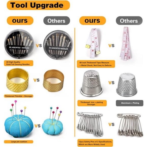 Large Sewing Kit for Adults:Newly Upgraded 251 Pcs Premium Sewing Supplies Set - Picture 6 of 8